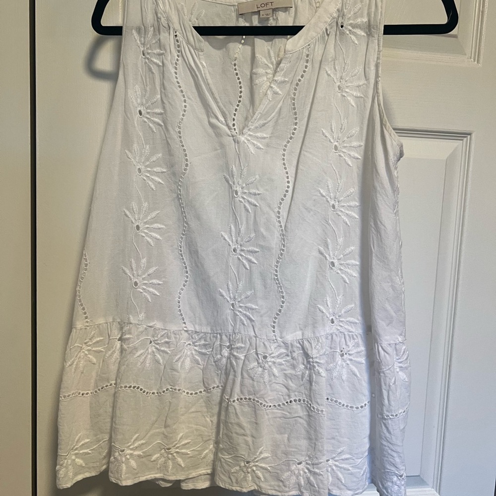 Loft Eyelet Sleeveless Top